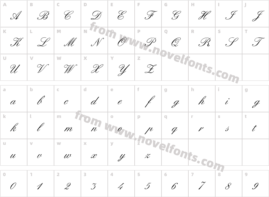 Scripta BoldCharacter Map