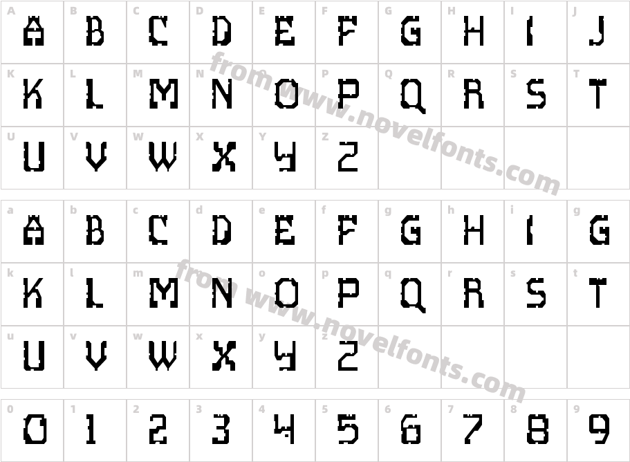 ScritzyX RegularCharacter Map