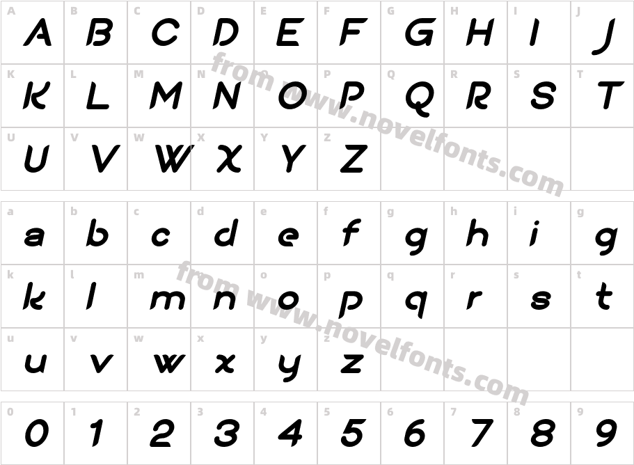 Sean Henrich ATF Extra Bold ItalicCharacter Map