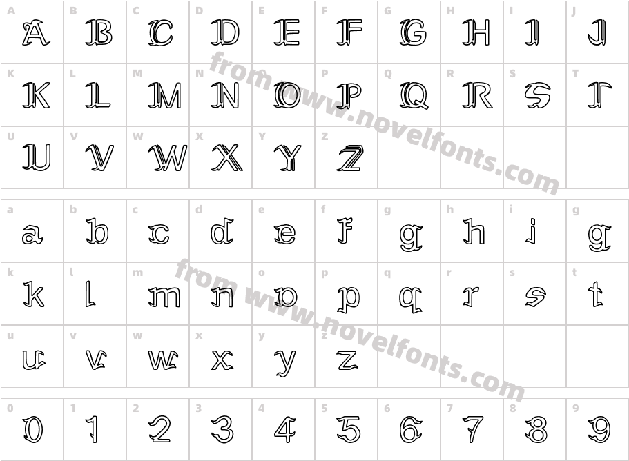 Seblade Black Outline 1RCharacter Map