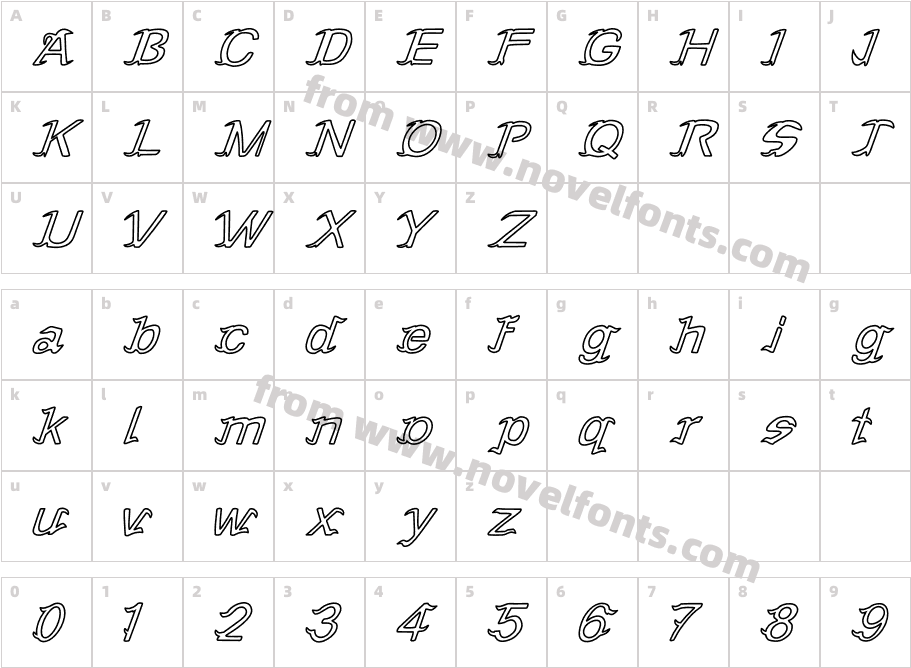 Seblade Black Outline 2RRCharacter Map