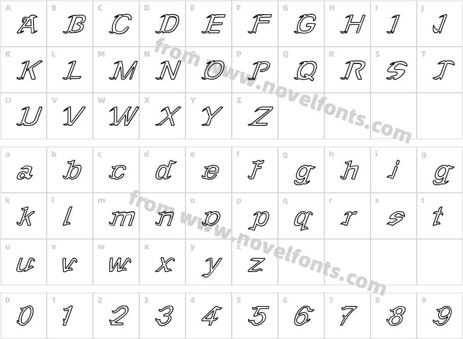 Seblade Black Outline 2RRCharacter Map