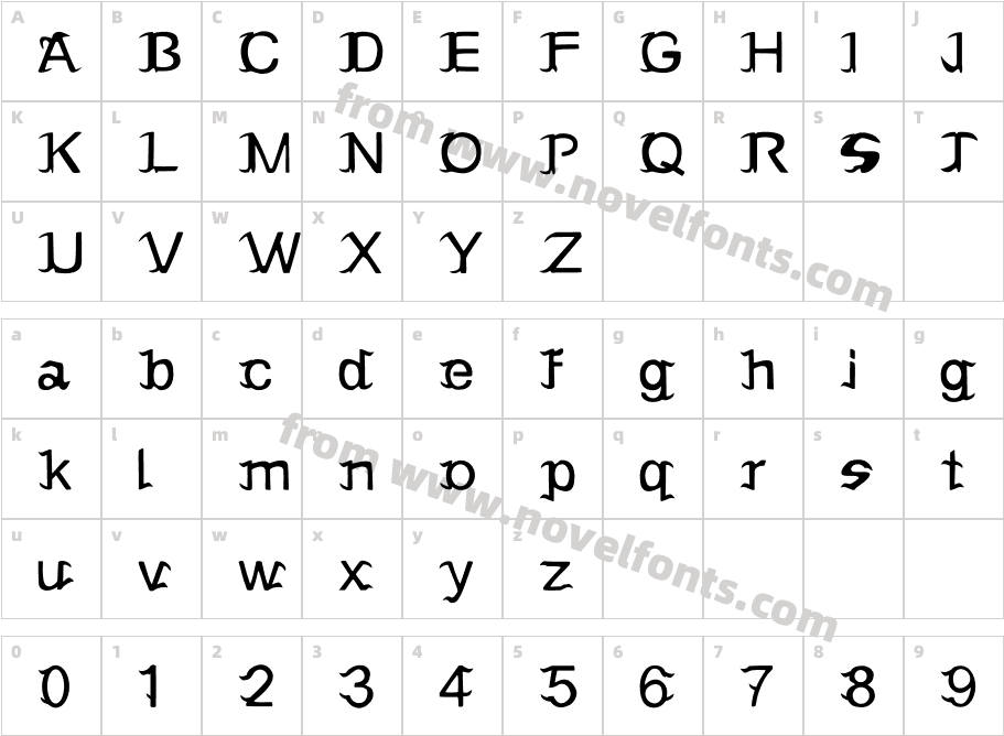 Seblade Black Regular 2Character Map
