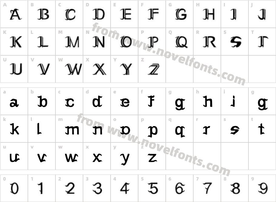 Seblade Black Regular 2RCharacter Map