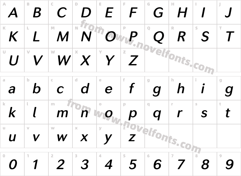Seconda Soft Demi ItCharacter Map