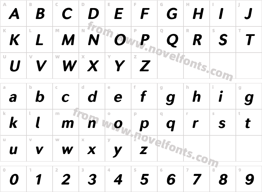 Seconda Soft Heavy ItCharacter Map