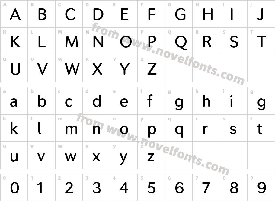 Seconda Soft MediumCharacter Map