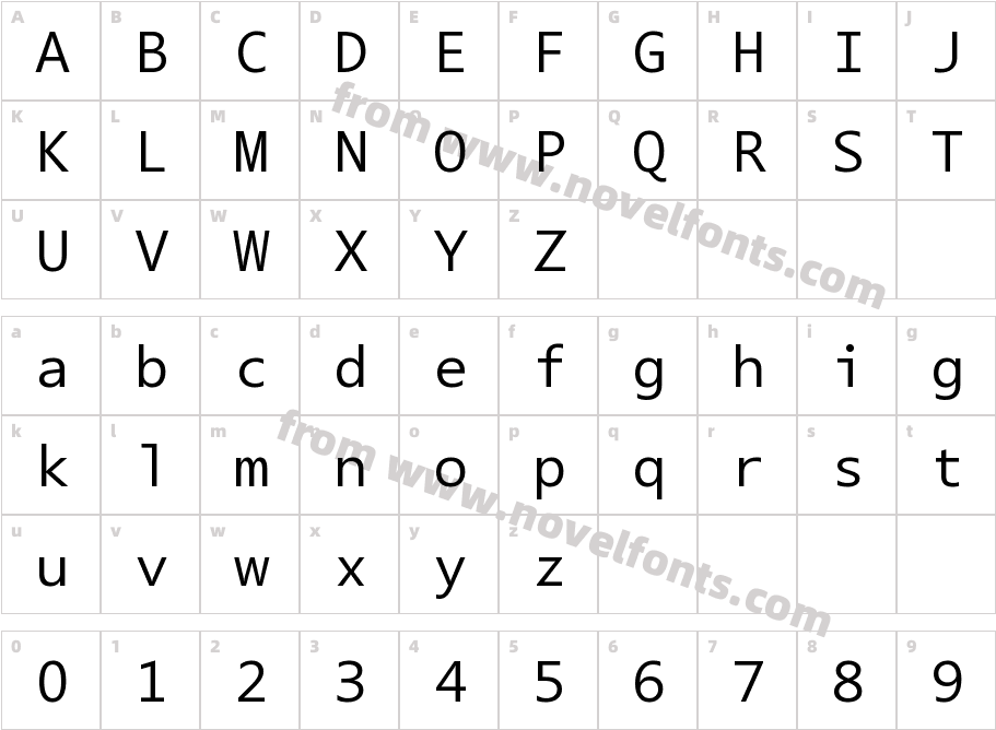Segoe Mono BootCharacter Map