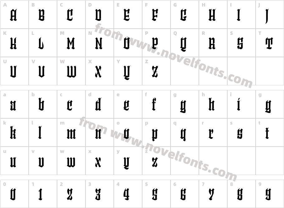 Selva MediumCharacter Map
