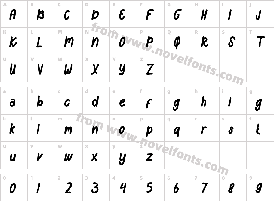 Semongko RegularCharacter Map