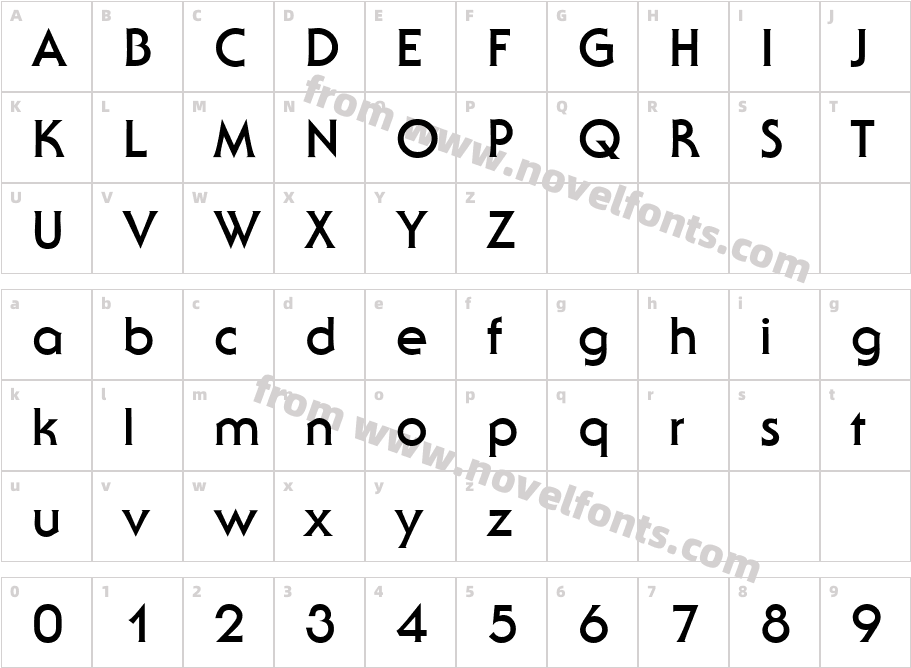 Serenade Two BoldCharacter Map