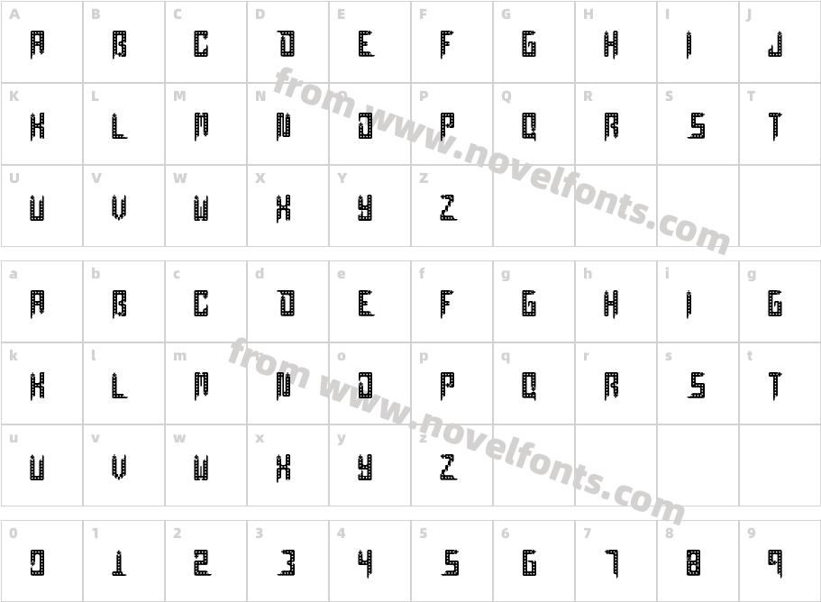 Serpens RegularCharacter Map