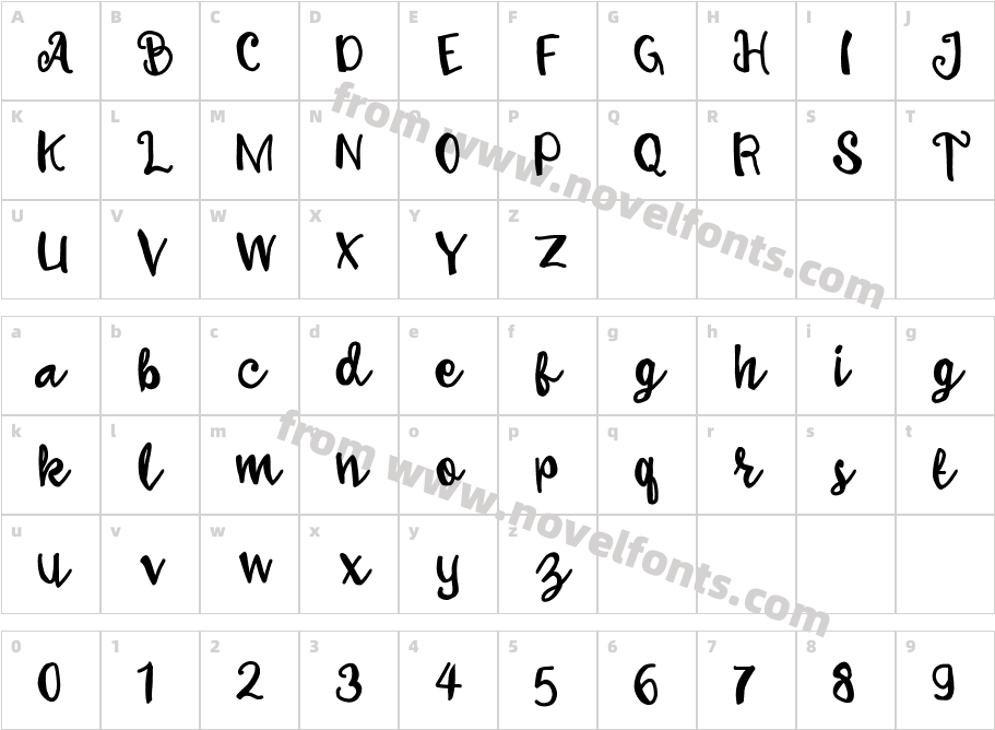 Shaliqa ScriptCharacter Map