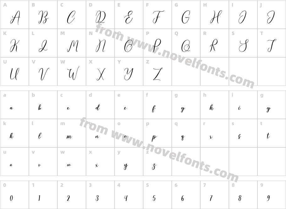 Shallone ScriptCharacter Map