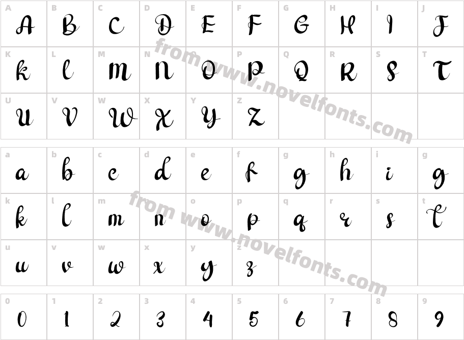 Sharelock RegularCharacter Map