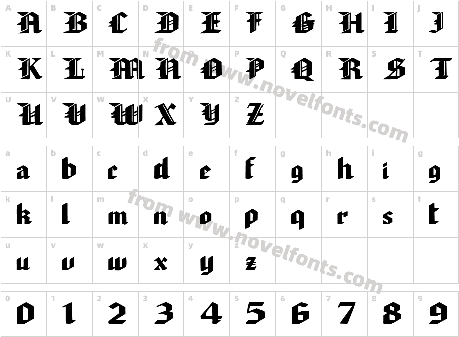 Sher Wood Font99 SP BoldCharacter Map