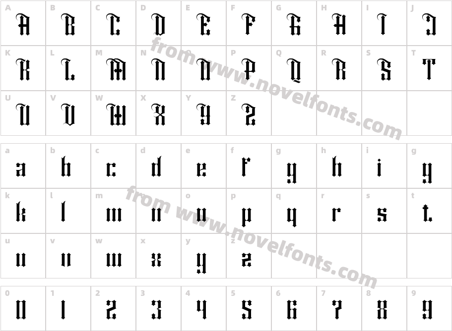 Shiny kage RegularCharacter Map