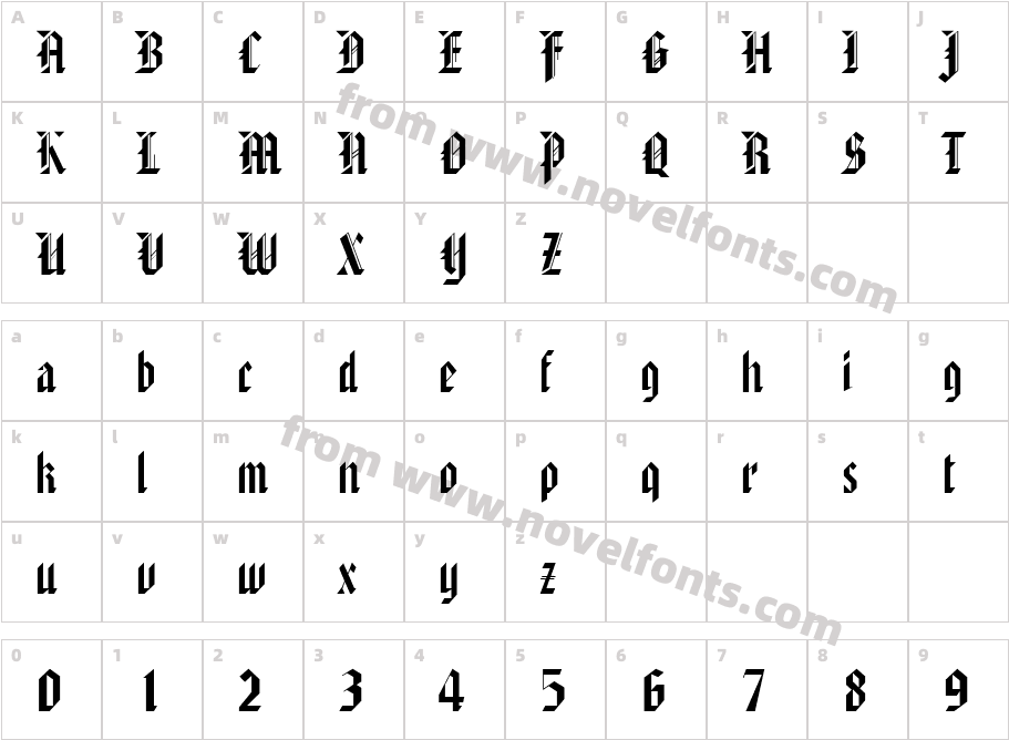 AmericanTextCharacter Map