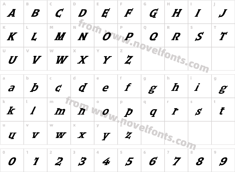 Shirt Letters Italics MaxCharacter Map