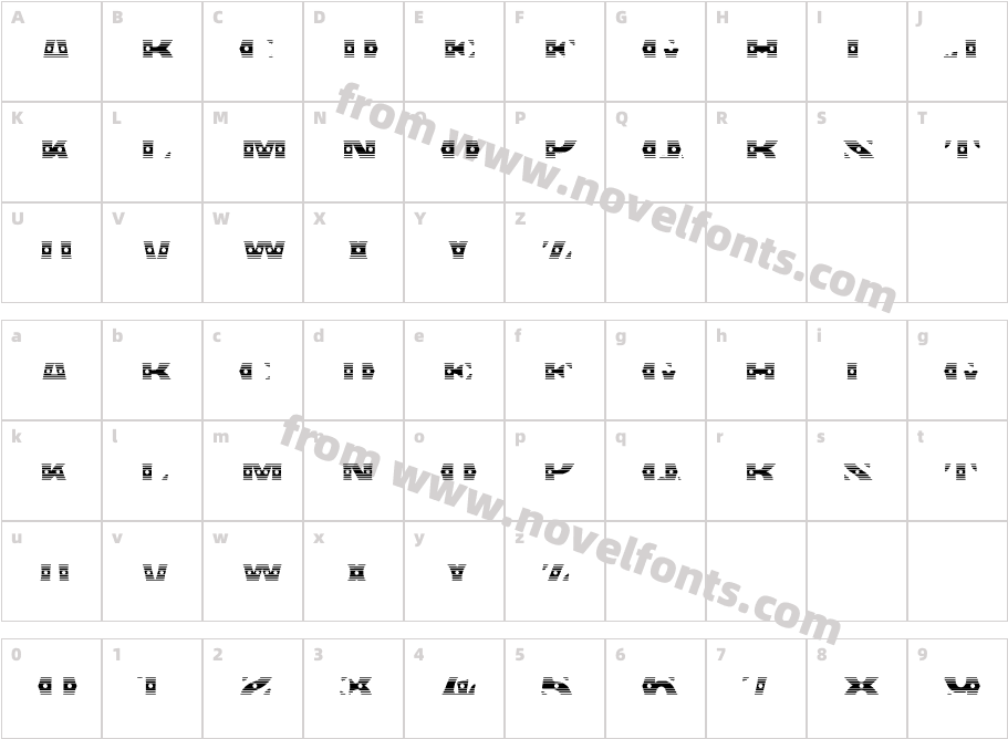 Show Stripes MediumCharacter Map