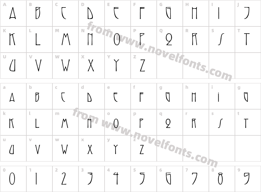 ShrifteenCharacter Map