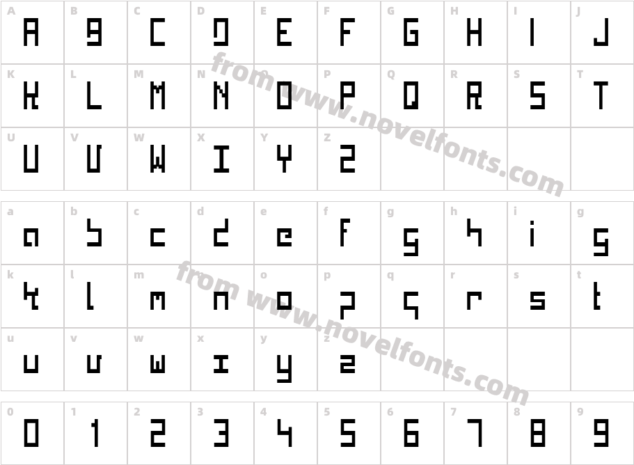 Kinkub flat CondensedCharacter Map