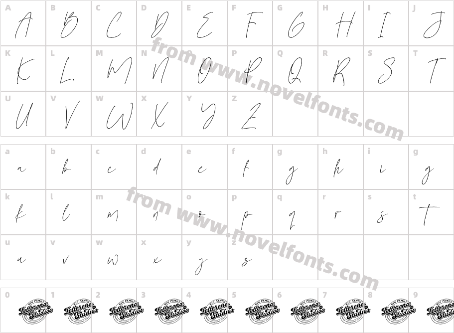 Sillento Nighters DEMO VERSION ItalicCharacter Map