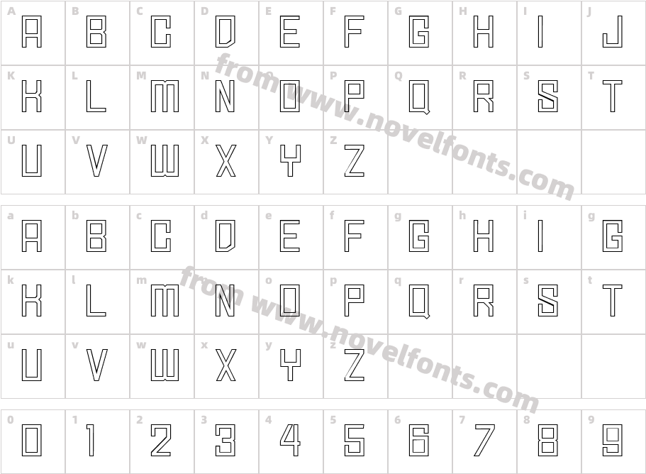 Simply Square Outline JLCharacter Map