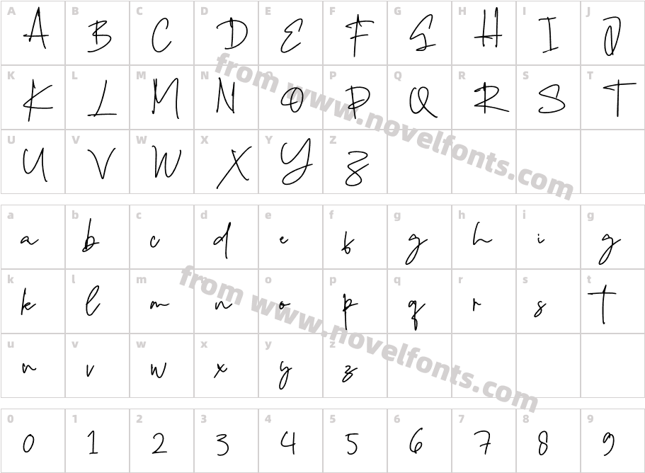 Sivadust Signature RegularCharacter Map