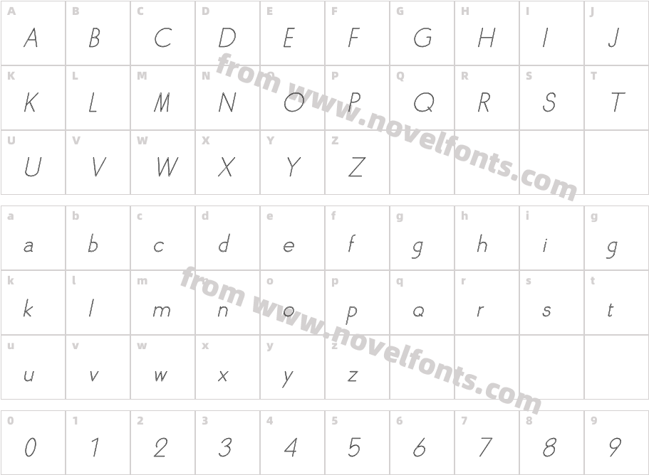 Skarpa Hollow Light Italic 2.0 ItalicCharacter Map