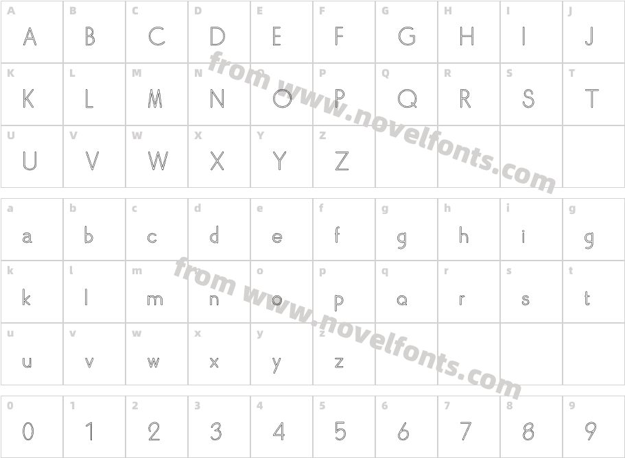 Skarpa Hollow Regular 2.0Character Map