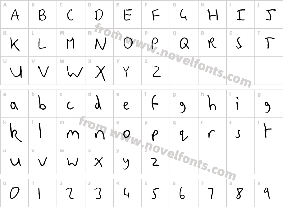 Skoi Scribble RegularCharacter Map