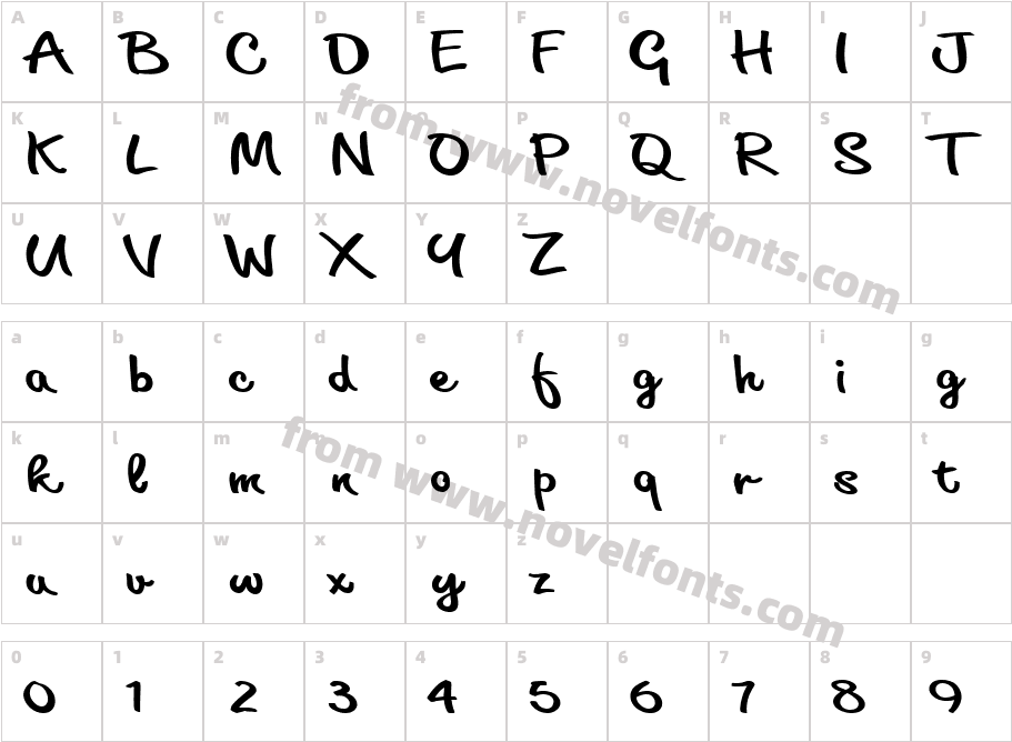 Smart Move SP BoldCharacter Map