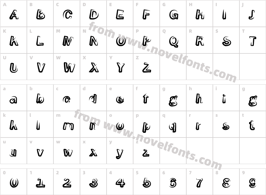 Smoke Screen Obl ItalicCharacter Map