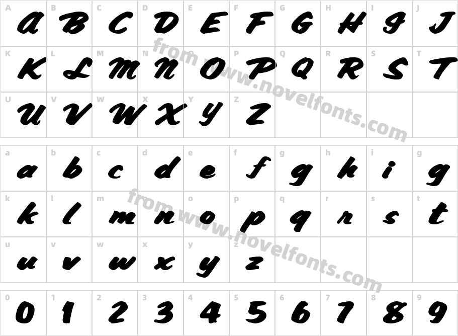 Smooth Font New75 SP BoldCharacter Map