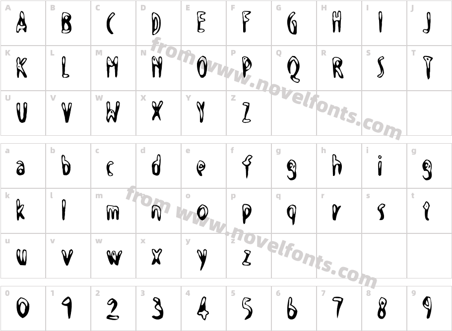 Snow FontCharacter Map