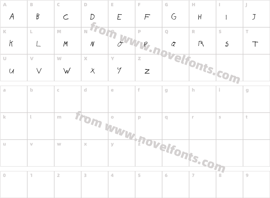 Sonic Chao Hand WritingCharacter Map