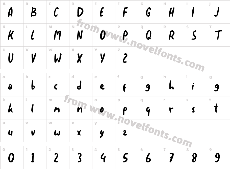 Sortelo RegularCharacter Map