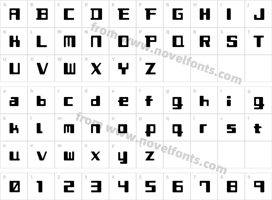 Spacecraft RegularCharacter Map