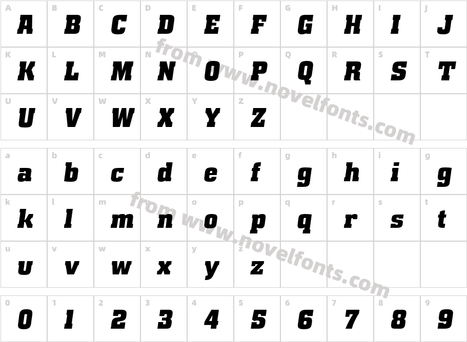 Special Forces ItalicCharacter Map