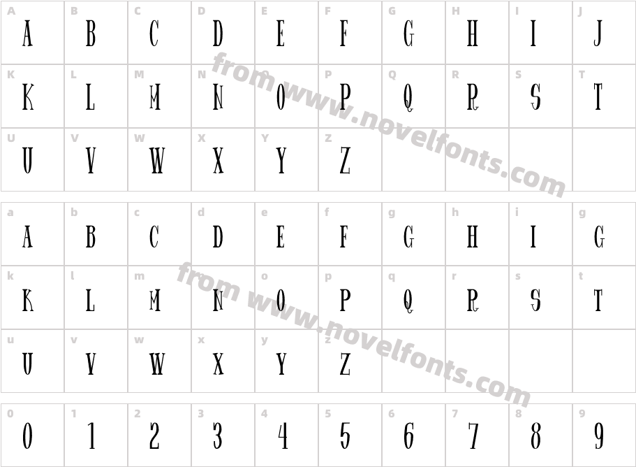 Spider King RegularCharacter Map