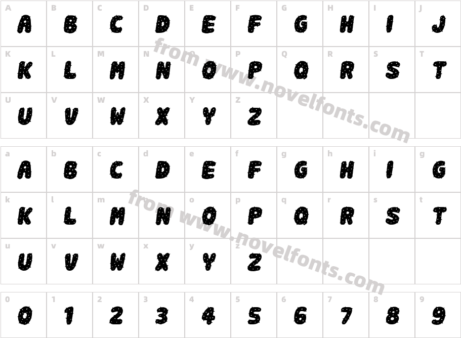 Spiky Book ItalicCharacter Map