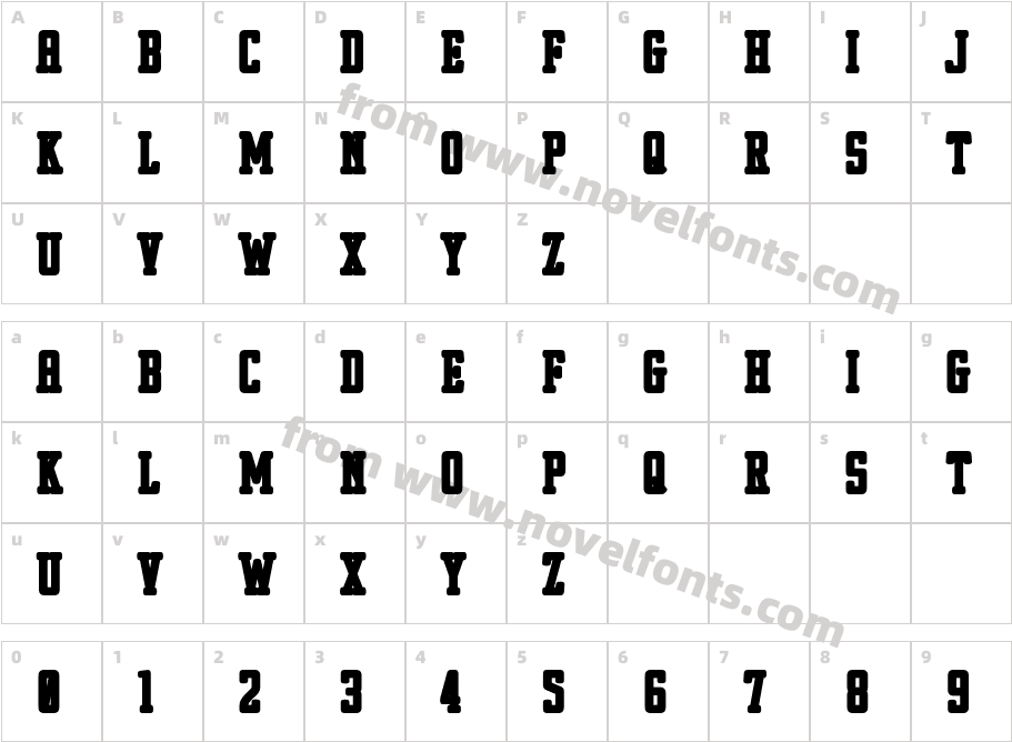 Sporteam BoldCharacter Map