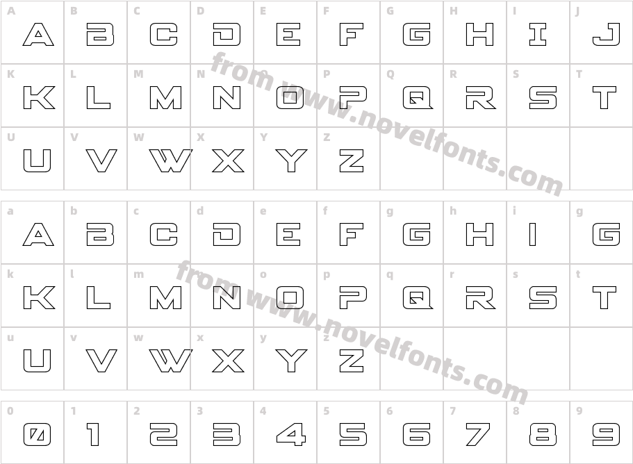 Spy Agency Outline RegularCharacter Map