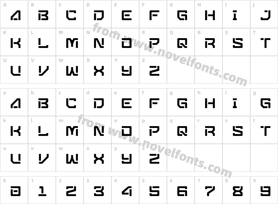 Sqeron RegularCharacter Map