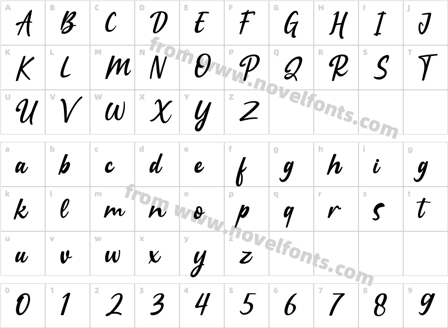 Srenada RegularCharacter Map