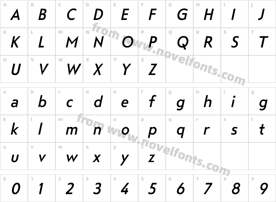 Steagal Medium ItalicCharacter Map