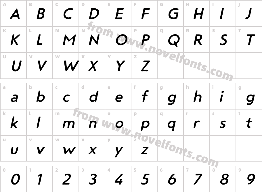 Steagal Rough Medium ItalicCharacter Map