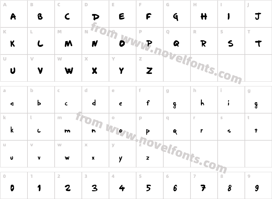 Steal This Font! RegularCharacter Map