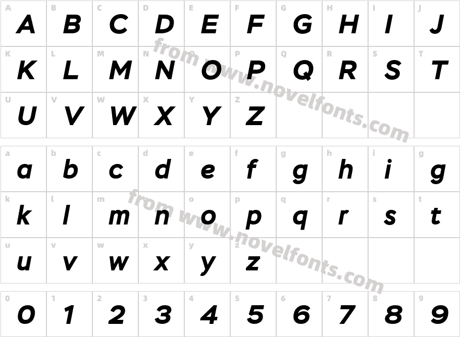 Stem Bold ItalicCharacter Map